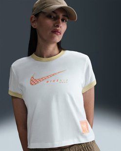 Женская футболка Nike Sportswear Club Moto Tee HQ1707-100 цена