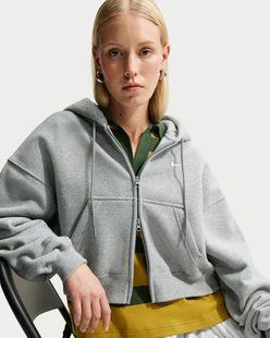 Жіноча толстовка NIKE W NK STDO FLC MW OS CRP FZ HDY IM8499-063 ціна