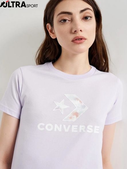 Футболка жіноча Converse Star Chevron Tee Vapor Violet 10024538-533 ціна