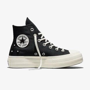 Жіночі кеди CONVERSE CHUCK TAYLOR ALL STAR LIFT HI BEADS KHAKI / OFF WHITE BLACK A17787C ціна