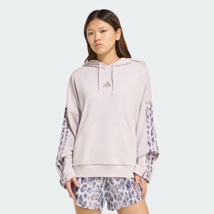 Худи женское Seasonal Essentials Leopard Print French Terry Hoodie KA4682 цена