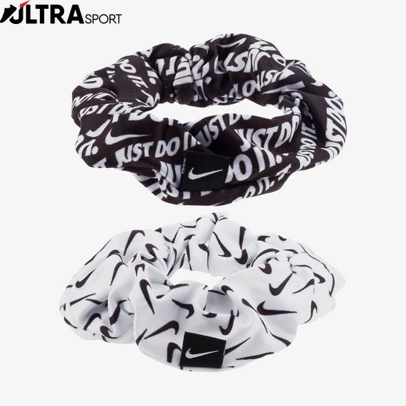 Пов'Язка На Голову Nike Gathered Hair Ties 2.0 2 Pk White/Black/Black Osfm N.100.2455.127.OS ціна