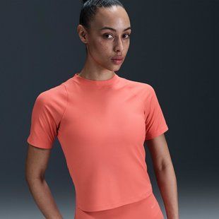 Женская футболка NIKE W NK INF Dri-FIT SS TOP WD RIB HF2772-814 цена