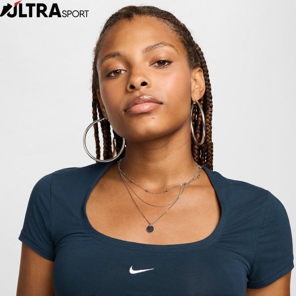 Женская футболка NIKE W NSW CHLL SS SQR NCK TO FZ7990-478 цена