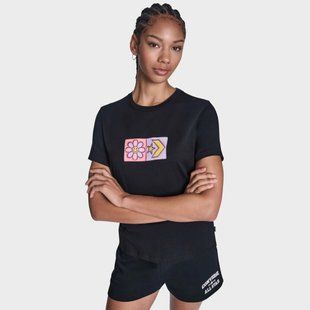Жіноча футболка CONVERSE INFLATED SQUARED FLOWERS STANDARD FIT TEE CVW6T089-BLK ціна