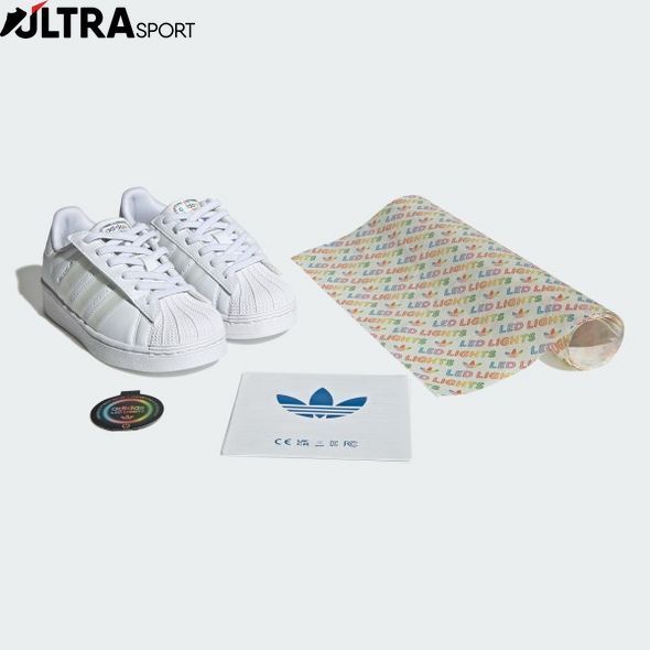 Детские кроссовки Superstar Led Lights Comfort Closure Elastic Lace Kids Originals JQ6419 цена