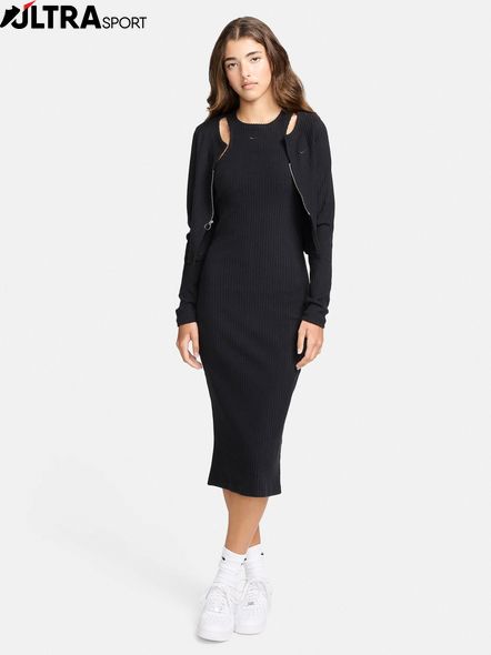 Сукня Жіноча Nike W Nsw Chll Knt Rib Midi Drs FN3679-010 ціна