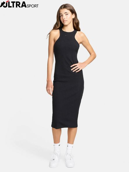 Платье Женское Nike W Nsw Chll Knt Rib Midi Drs Fn3679-010 FN3679-010 цена