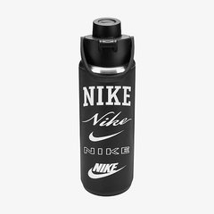 Пляшка NIKE SS RECHARGE CHUG BOTTLE 24 OZ GRAPHIC BLACK/BLACK/WHITE/WHITE 24OZ N.100.7629.087.24 ціна
