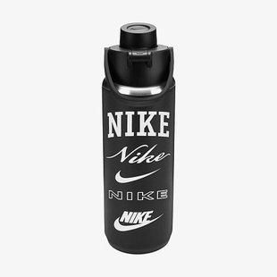 Пляшка Nike Ss Recharge Chug Bottle 24 Oz Graphic Black/Black/White/White 24Oz N.100.7629.087.24 ціна