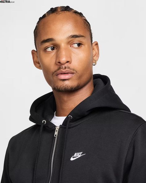Толстовка чоловіча Nike Club Bb Fz Black FN3861-010 ціна