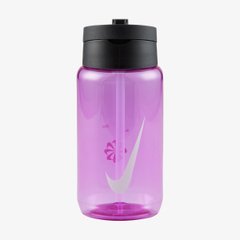 Пляшка Nike Tr Renew Recharge Straw Bottle 16 Oz Fire Pink/Black/White N.100.7640.644.16 ціна